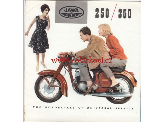 JAWA 250 A JAWA 350 - ORIGINÁLNÍ BAREVNÝ PROSPEKT - ANGLICKY - 12 STRAN 21*21 - MOTOKOV