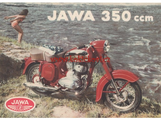MOTOCYKL JAWA 350 - ORIGINÁLNÍ BAREVNÝ PROSPEKT - ANGLICKY - A5 -MOTOKOV