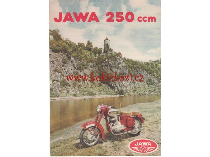 MOTOCYKL JAWA 250 - ORIGINÁLNÍ BAREVNÝ PROSPEKT - ANGLICKY - A5 -MOTOKOV