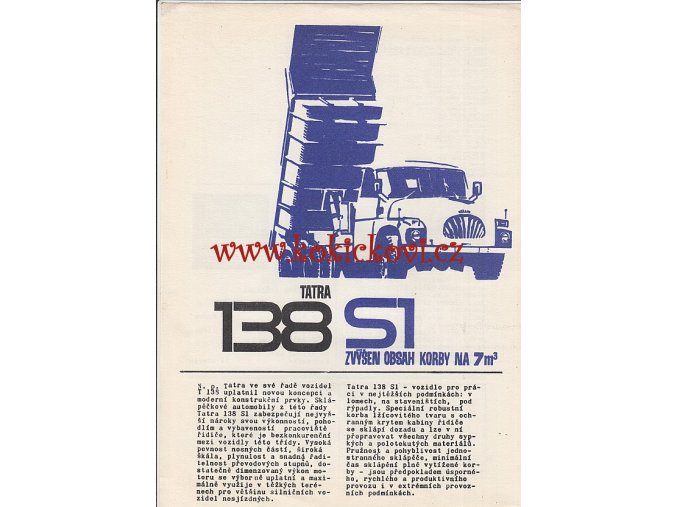 Tatra 138 SKLÁPĚČKA S1 - 1967 - prospekt A4