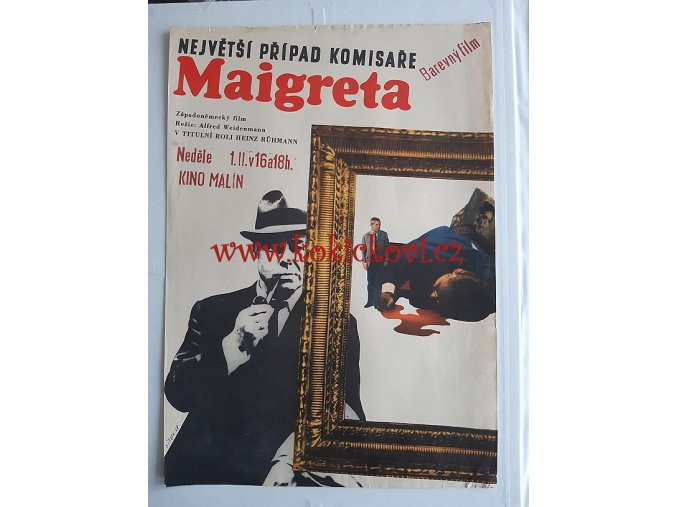 FILMOVÝ PLAKÁT A3 - NEJVĚTŠÍ PŘÍPAD KOMISAŘE MAIGRETA - 1968