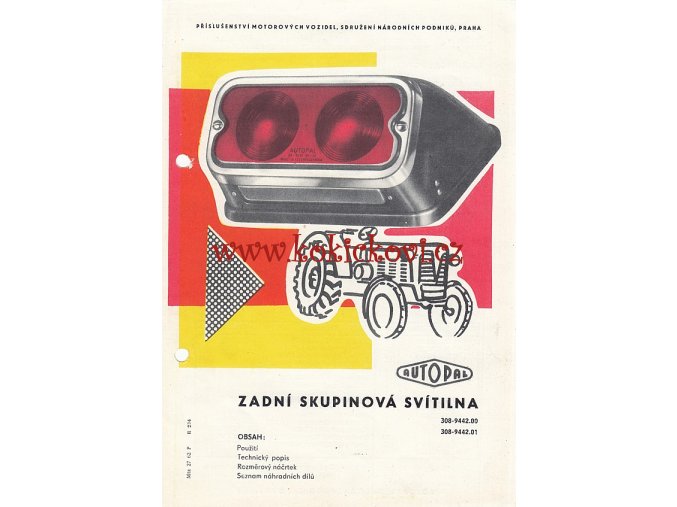 PROSPEKT ZADNÍ SKUPINOVÁ SVÍTILNA ZETOR 20 / 30 / 40 - AUTOPAL A5 - 2 STRANY