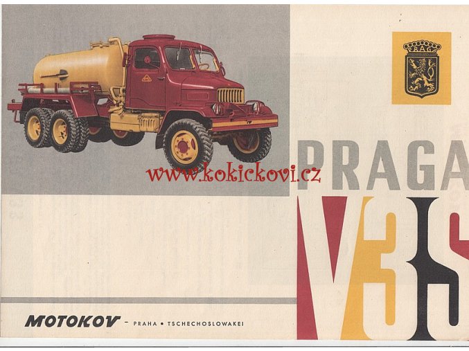 Praga V3S - prospekt - 1961 - Motokov - fekální vůz - německy A4