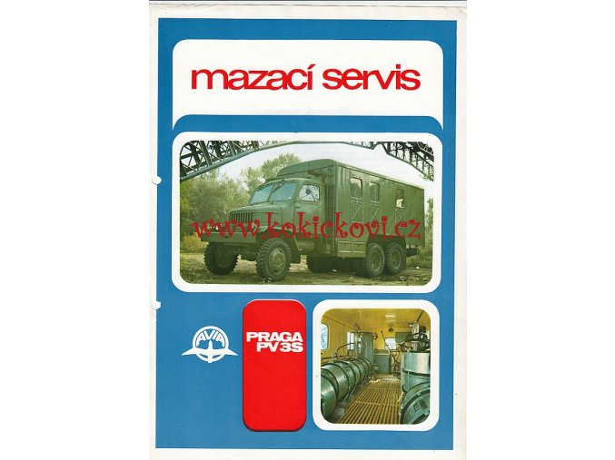 PRAGA PV3S - MAZACÍ SERVIS AVIA - REKLAMNÍ LETÁK A4 - 2 STRANY -1 LIST