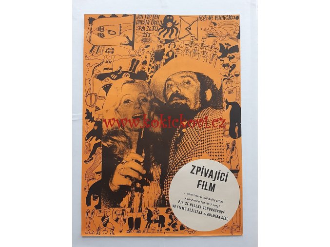 FILMOVÝ PLAKÁT A3 - ZPÍVAJÍCÍ FILM -  filmový plakát, český film, režie: Vladimír Sís, Waldemar Matuška a Helena Vondráčková