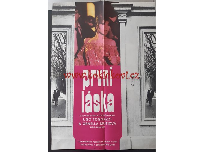 FILMOVÝ PLAKÁT A1 - PRVNÍ LÁSKA -  PETR CHALABALA - 1981 -  OBŘÍ ROZMĚR - 84*60 CM - ORNELLA MUTI