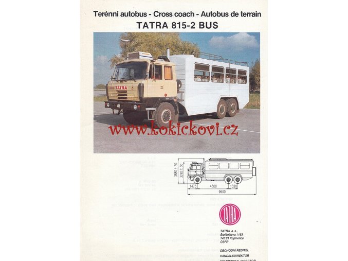 Tatra 815-2 TERENNÍ AUTOBUS - prospekt  A4 - 1 list