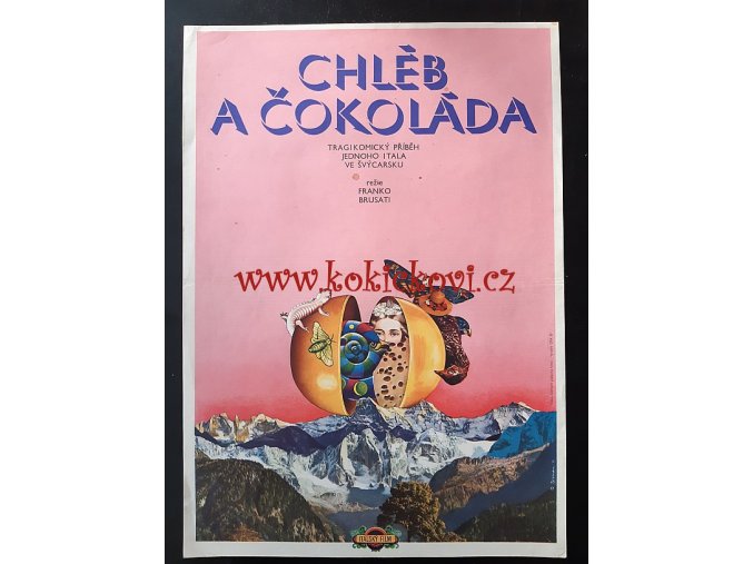 Chléb a čokoláda  -  reklamní plakát A3 - Miloslav Disman 1975