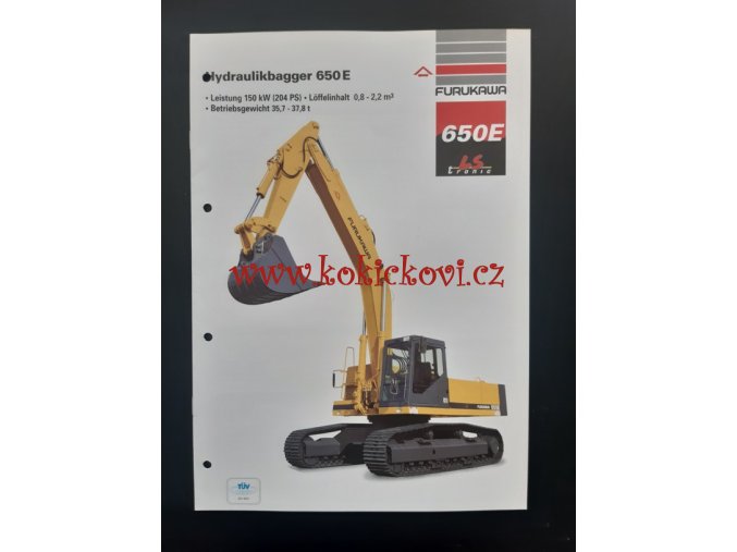 HYDRAULICKÝ BAGR Furukawa 650 E Tronic - prospekt -  A4 - 8 stran
