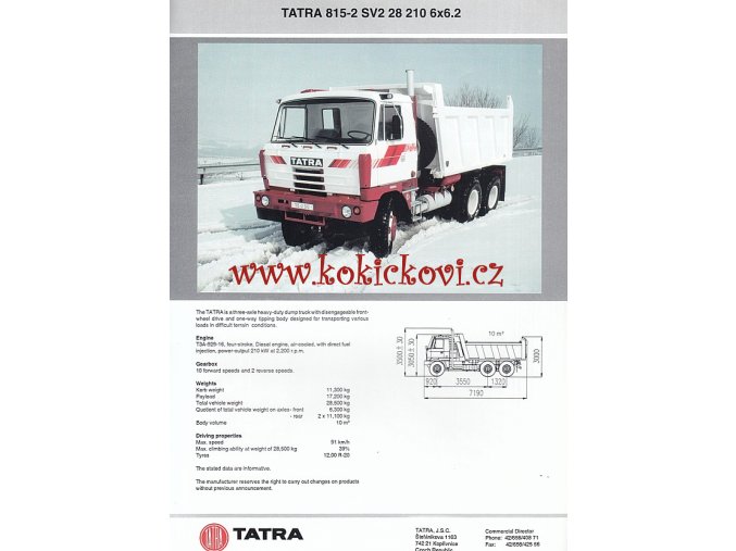 Tatra 815 - 2SV 28 210 6*6.2... prospekt