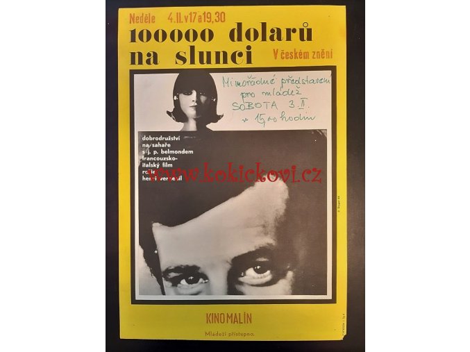 100000 DOLARŮ NA SLUNCI - FILMOVÝ PLAKÁT A3 - JEAN PAUL BELMONDO