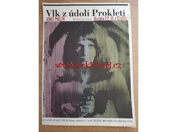 VLK Z ÚDOLÍ PROKLETÍ - filmový plakát A3 - Karel Machálek - 1968