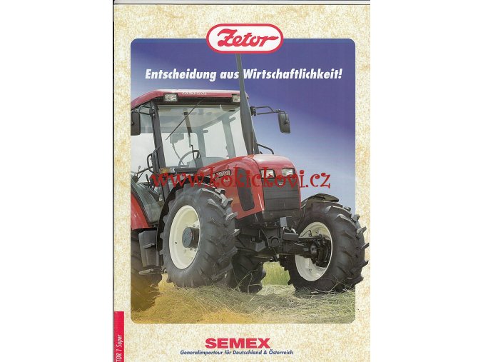 Traktor Zetor 1 SUPER - prospekt 8 STRAN A4