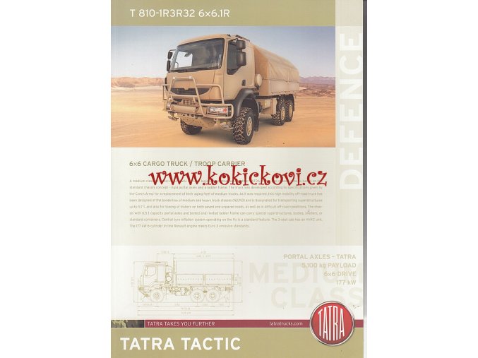 TATRA TACTIC T 810-1R3R32 6*6.1R - REKLAMNÍ PROSPEKT - ANGLICKY - 1 LIST A4 - 2 STRANY