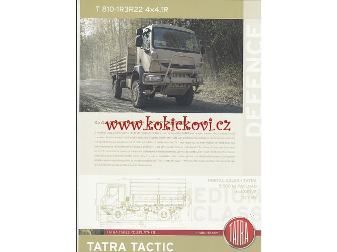 TATRA TACTIC T 810-1R3R22 4*4.1R - REKLAMNÍ PROSPEKT - ANGLICKY - 1 LIST A4 - 2 STRANY