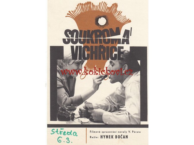 FILMOVÝ PLAKÁTEK A5 - SOUKORMÁ VICHŘICE - HYNEK BOČAN 1967