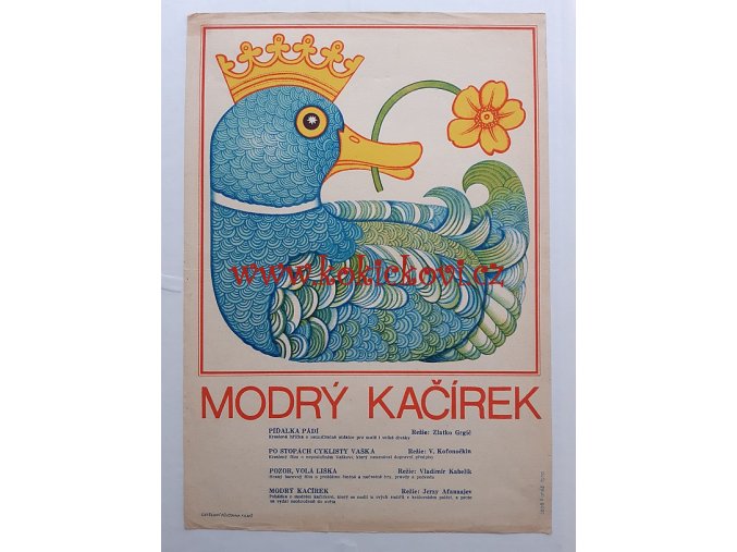 MODRÝ KAČÍREK - FILMOVÝ PLAKÁT A3 - Leoš Konáš - 1970