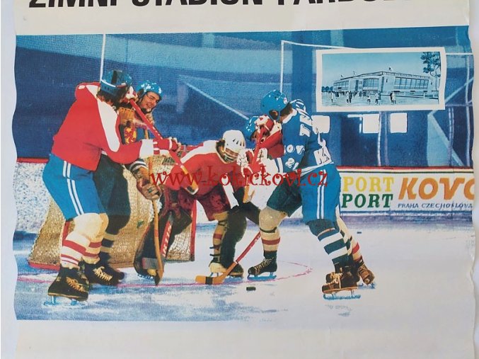 ZIMNÍ STADION PARDUBICE - REKLAMNÍ PLAKÁT Z KONCE 70. LET - FRANTIŠEK KARDAUS - A1 (58 x 82 CM)