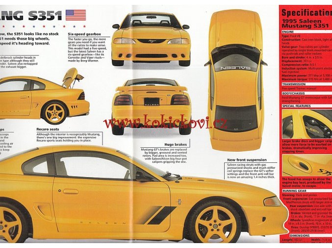 SALEEN MUSTANG S351 - KATALOGOVÝ LIST - 4 STRANY - ANGLICKY - ROZMĚRY  21*24 CM