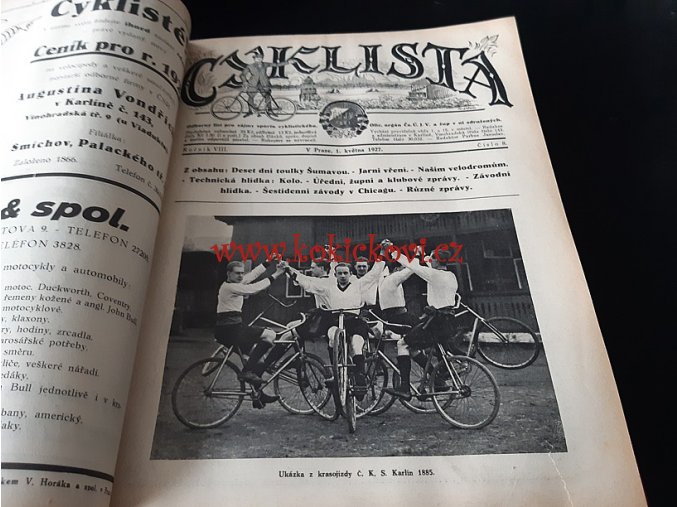 ČASOPIS CYKLISTA - KOMPLETNÍ ČASOPIS ROČNÍK 1927 - 604 STRAN - ZÁVODNÍCI KOLO