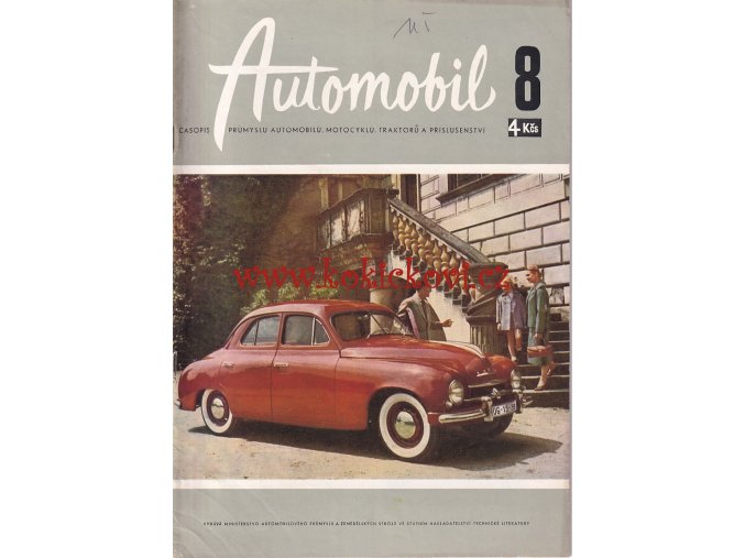 ČASOPIS AUTOMOBIL ČÍSLO 8/1958 - ŠKODA 1201 - REKLAMNÍ OBÁLKA - FOTO VILÉM HECKEL