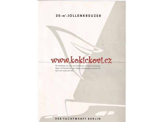 20 qm Jollenkreuzer - DDR KULTURWAREN PROSPEKT A4 - WERBUNG