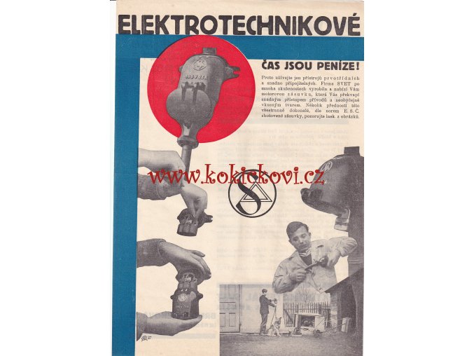 MOTOROVÉ ZÁSUVKY SVET - REKLAMNÍ PROSPEKT - BRNO KŘENOVÁ 12 - ROK 1931