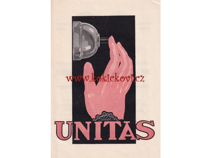 TLAČÍTKOVÝ VYPÍNAČ UNITAS - LUNER & MACHALA ELEKTRO-WERKE MAHR. OSTRAU - 1926 - REKLAMNÍ PROSPEKT - 4 STRAN