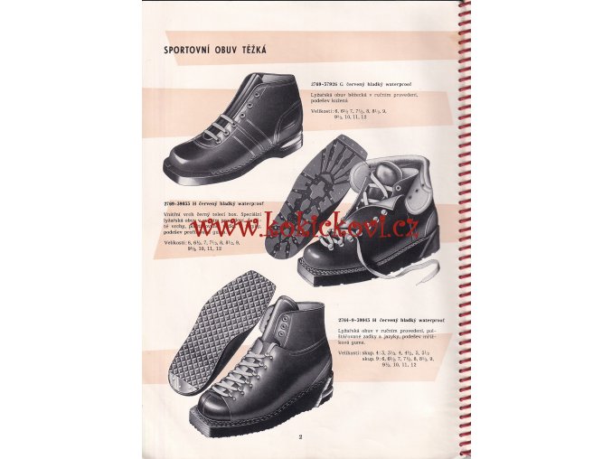 KATALOG OBUVI, dodatek 1958 - 40 STRAN - A4 - KROUŽKOVÁ VAZBA