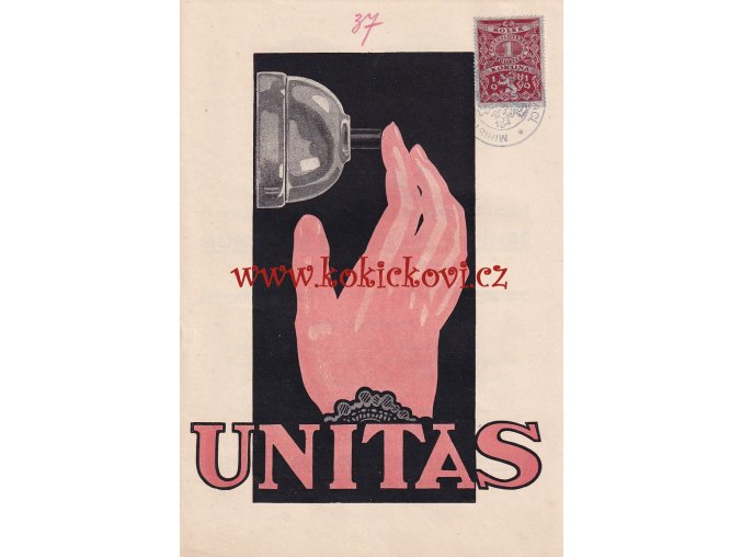 TLAČÍTKOVÝ VYPÍNAČ UNITAS - LUNER & MACHALA ELEKTRO-WERKE MAHR. OSTRAU - 1926 - REKLAMNÍ PROSPEKT - 4 STRAN