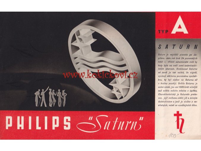 INVESTIČNÍ PROSPEKT - RADIO PHILIPS 839 A - SATURN  - REKLAMA 1935/36 HLUBOTISK