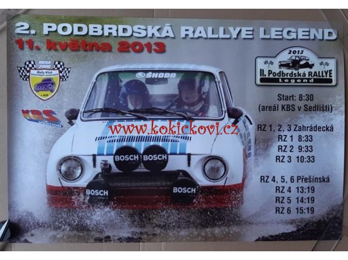 podbrdska rallye legend 2013 reklamni plakat 48 32 cm 139667760
