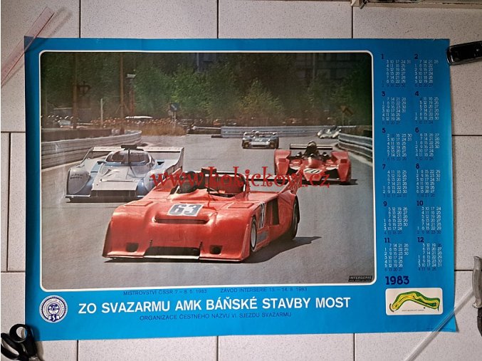 REKLAMNÍ PLAKÁT MISTROVSTVÍ ČSSR 1983 - BÁŇSKÉ STAVBY MOST - ROZMĚRY 94*66 CM - PĚKNÝ STAV