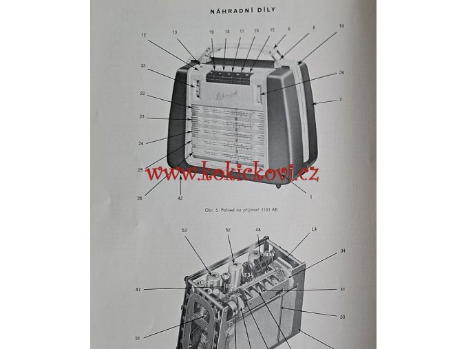 TESLA 3103 AB REKREANT NÁVOD K ÚDRŽBĚ 1958