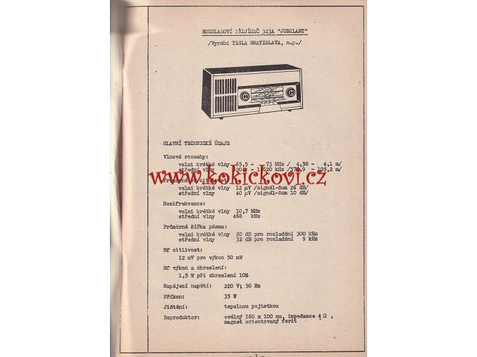 TESLA 323 A JUBILANT - PŘEDBĚŽNÁ DOKUMENTACE - A4 - 16 STRAN