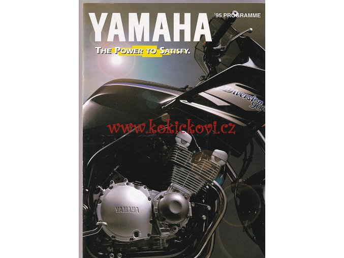 MOTOCYKLY YAMAHA - KATALOG PROSPEKT PRODUKCE 1995 - A4 - 8 STRAN - ANGLICKY