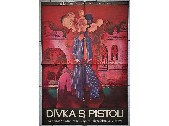 FILMOVÝ PLAKÁT VELIKOSTI A1 - DÍVKA S PISTOLÍ -  OBŘÍ ROZMĚR - A1 - 84*60 CM