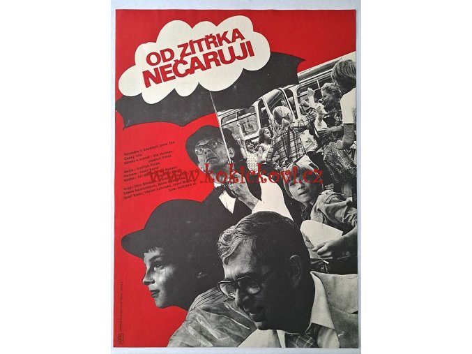 Od zítřka nečaruji (filmový plakát, film ČSSR 1979, režie Jindřich Polák, Hrají: Otto Šimánek, Vlastimil Brodský, Zdena Hadrbolcová)