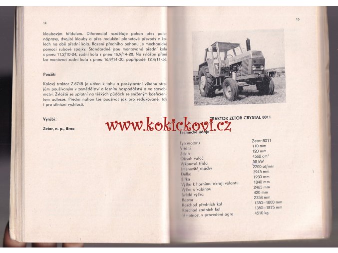 ZEMĚDĚLSTVÍ MECHANIZACE 1979 TRAKTOR ZETOR AJ. AGROZET BRNO - ZETOR CRYSTAL 8011