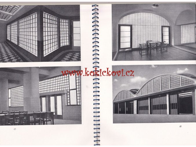 Skleněné stavební tvárnice a sklobetonové konstrukce - Praktická příručka pro architekty, stavitele - 1954 - 76 stran - A5 - kroužková vazba - katalog