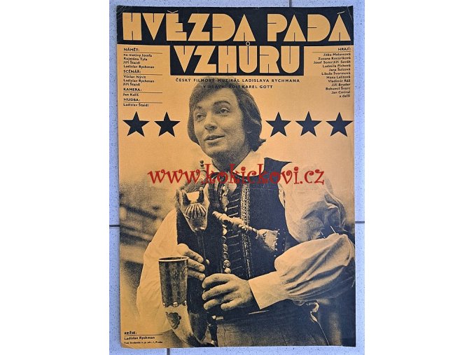 HVĚZDA PADA VZHŮRU - KAREL GOTT - FILMOVÝ PLAKÁT A3