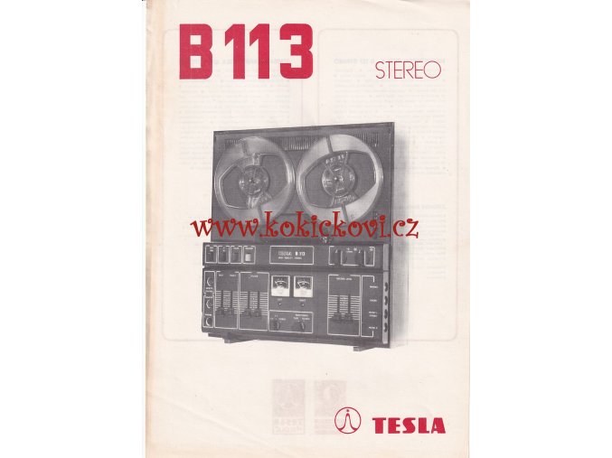 Cívkový magnetofon - PROSPEKT - Tesla B113 Hifi stereo - A4 - 2 STRANY - TESLA PŘELOUČ