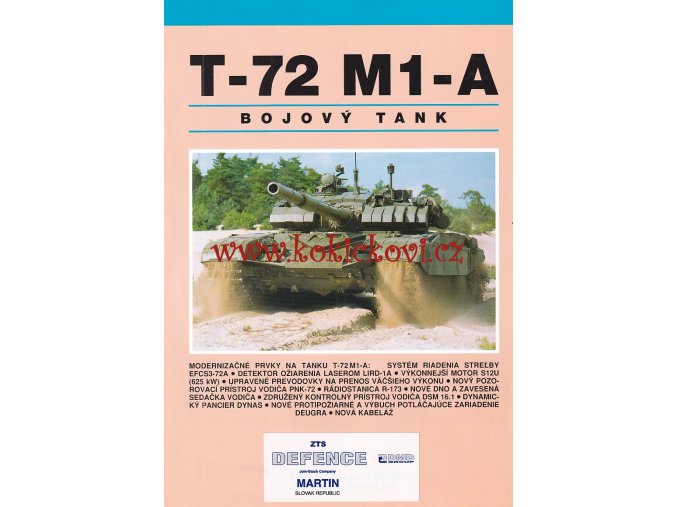 T - 72 M1-A - BOJOVÝ TANK - REKLAMNÍ PROSPEKT A4 - 1 LIST 2 STRANY ČESKY
