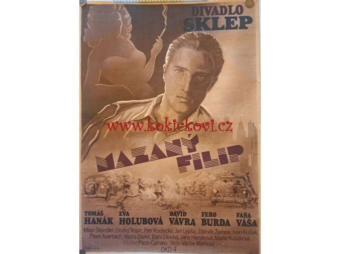 Mazaný Filip: Václav Marhoul (Divadlo Sklep) - reklamní plakát A1 -Pavel Lev 1986 - Tomáš Hanák