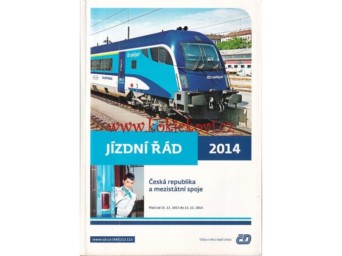 ŽELEZNIČNÍ JÍZDNÍ ŘÁD ČESKÉ DRÁHY ROK 2014 - A5 - 800 STRAN