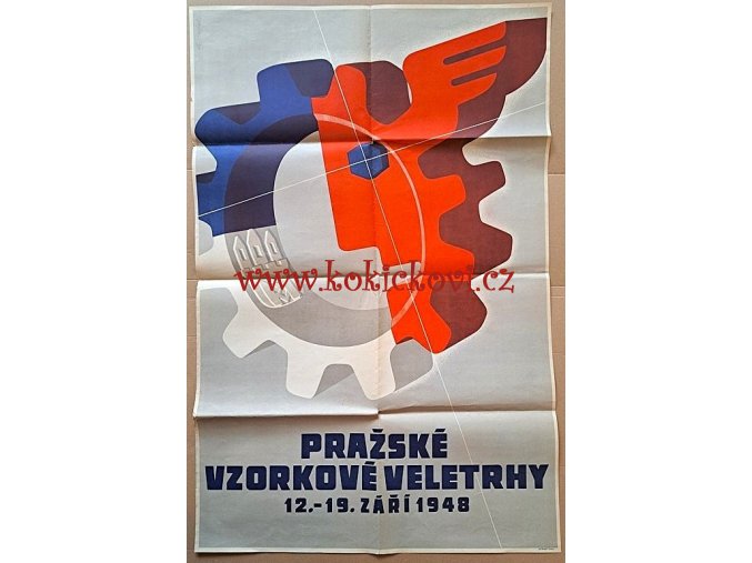 Pražské vzorkové veletrhy 1948 - reklamní plakát A1 (91*60cm) - Miloš Pirdek - tisk Svoboda