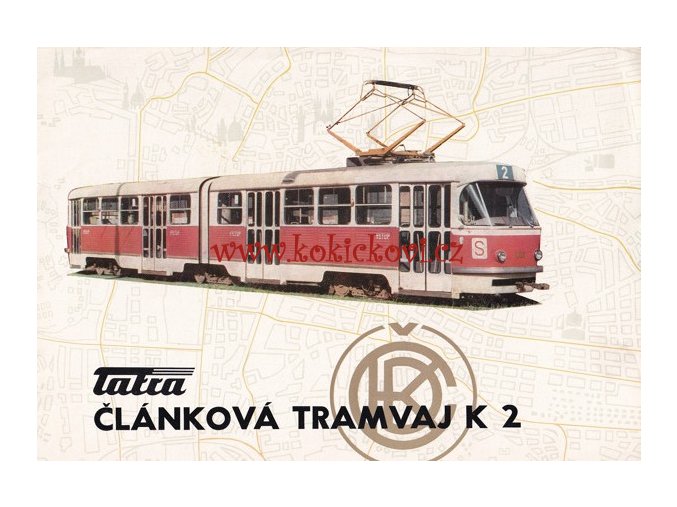 Tatra K2 dvoučlánková tramvaj - REKLAMNÍ PROSPEKT - 1970 - A4 - 12 STRAN - TEXT ČESKY - ILUSTRACE FRANTIŠEK KARDAUS