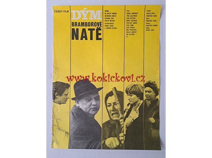 Dým bramborové natě - FILMOVÝ PLAKÁT A3 - POMAČKÁNO, DÍRKY PO ŠPENDLÍCÍCH