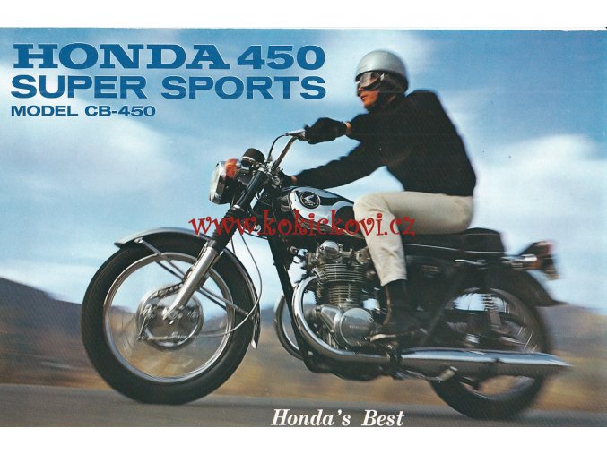 MOTOCYKL Honda 450 super sports model CB-450 - REKLAMNÍ prospekt