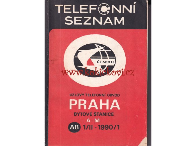 Telefonní seznam Praha 1990-91, BYTOVÉ STANICE A-M - A4 - 470 stran